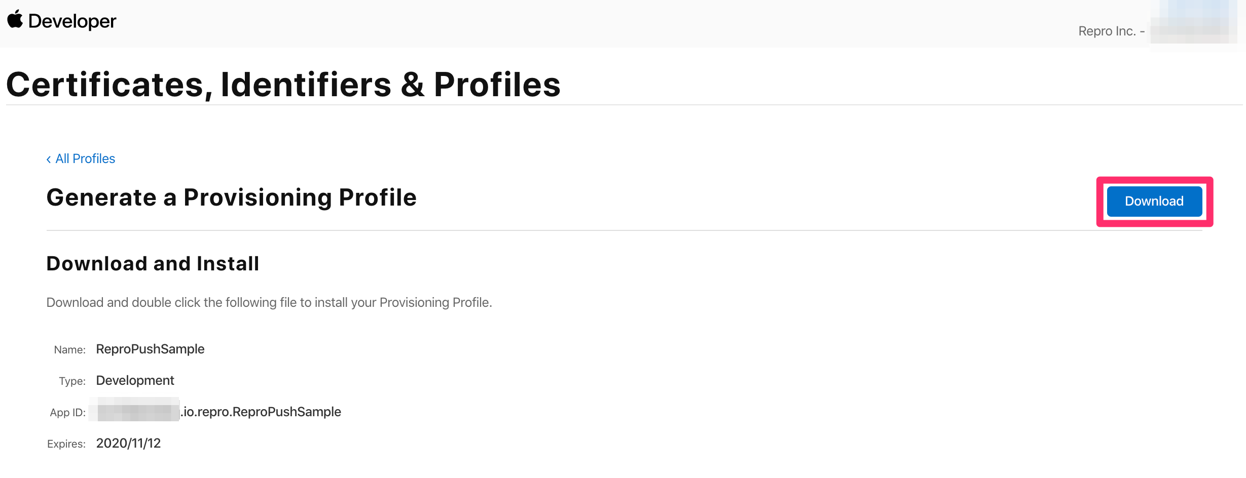 Download Provisioning Profile