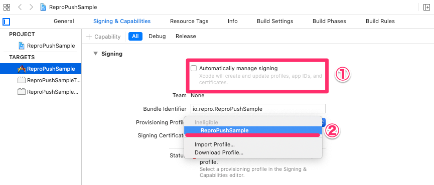 Set Provisioning Profile