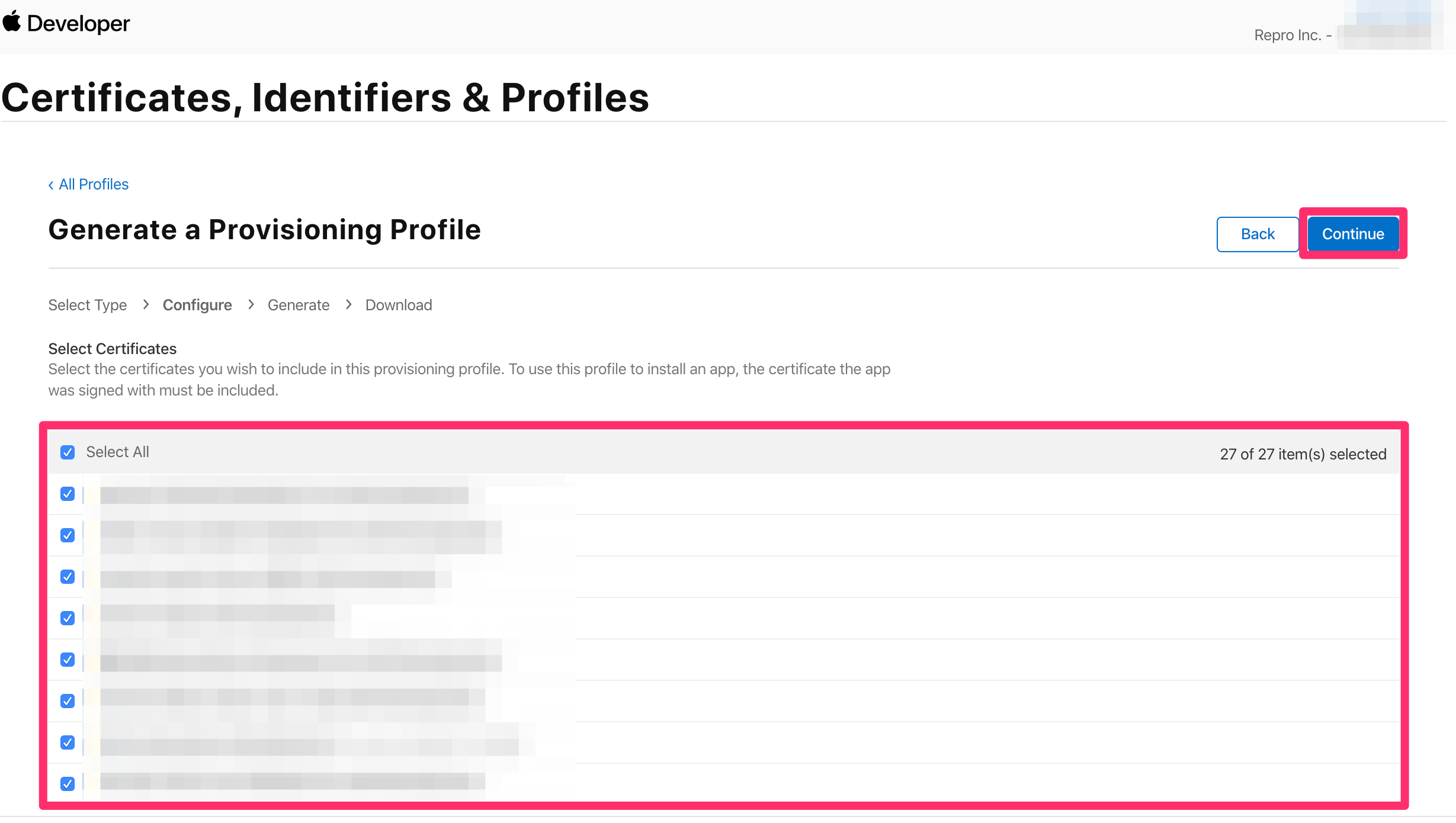Select Certifications