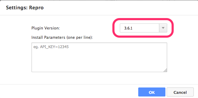 Check Repro settings version
