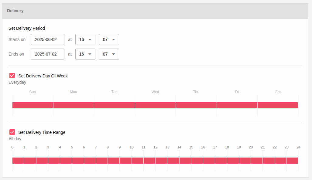 Schedule Delivery