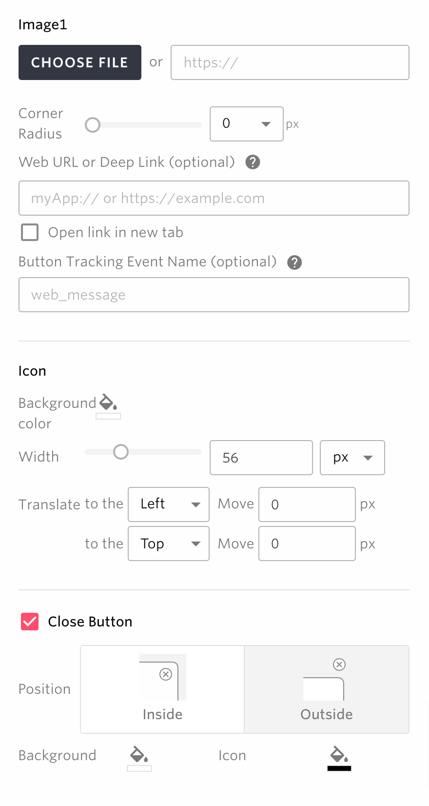 icon position