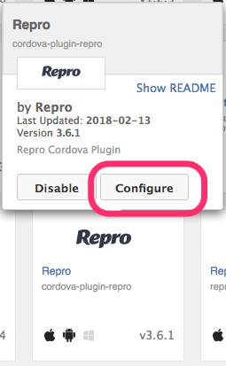 Open Repro settings