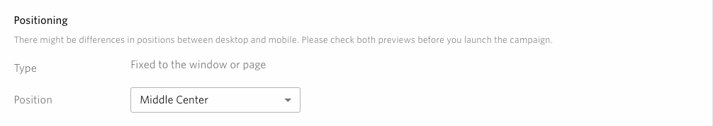 web message position fixed form