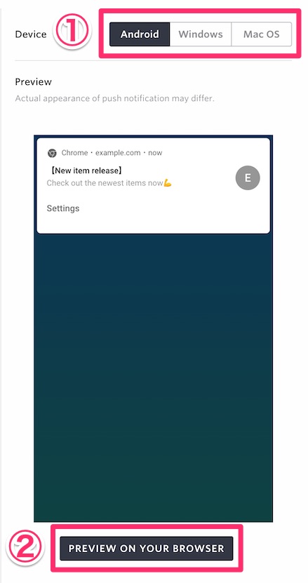 Web Push Notification Creation Step 6
