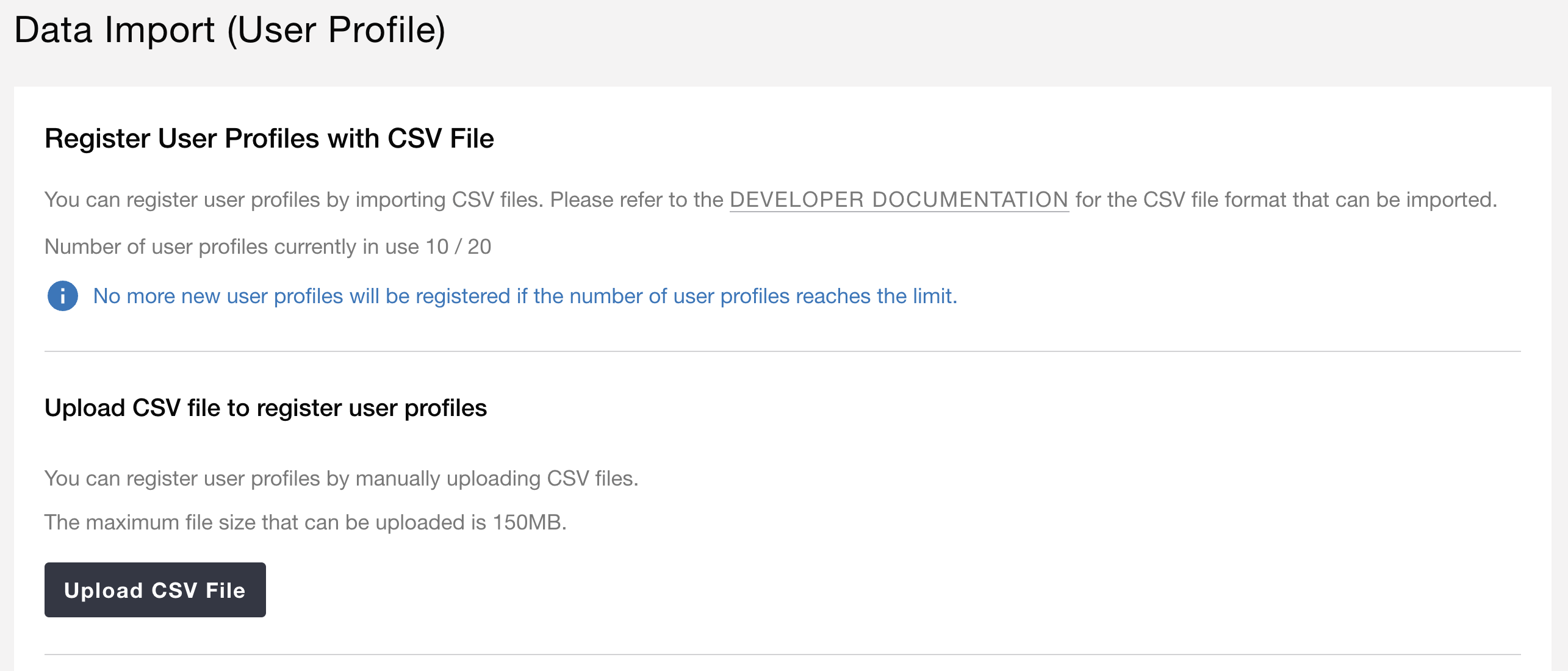 Upload CSV file