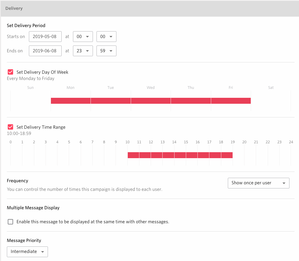 web message Schedule Delivery