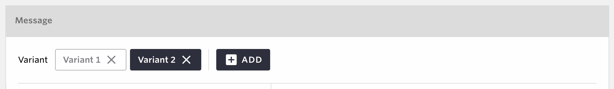 web message Enable A/B Testing