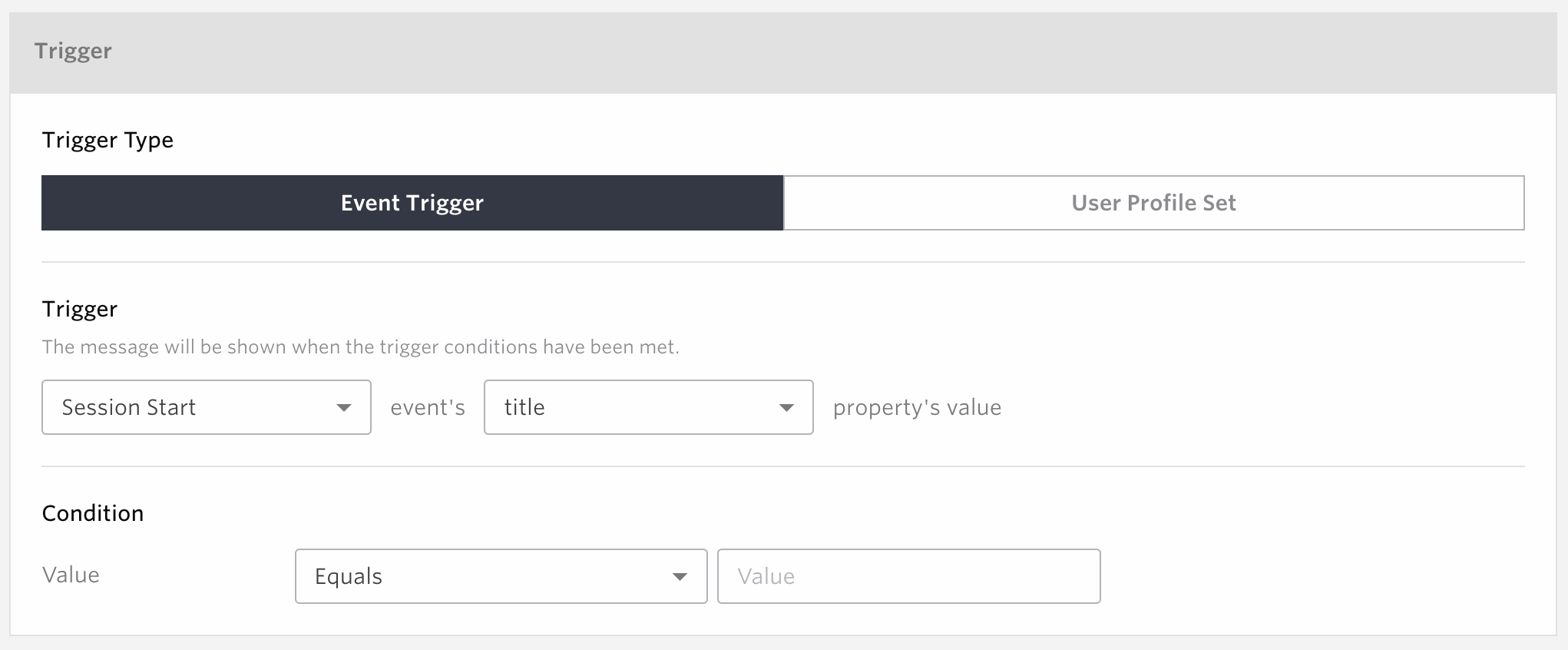Web Message Trigger Event Property