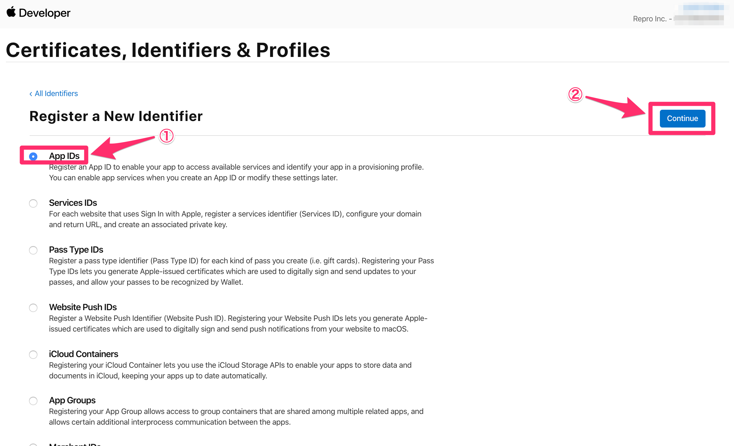 Register App ID