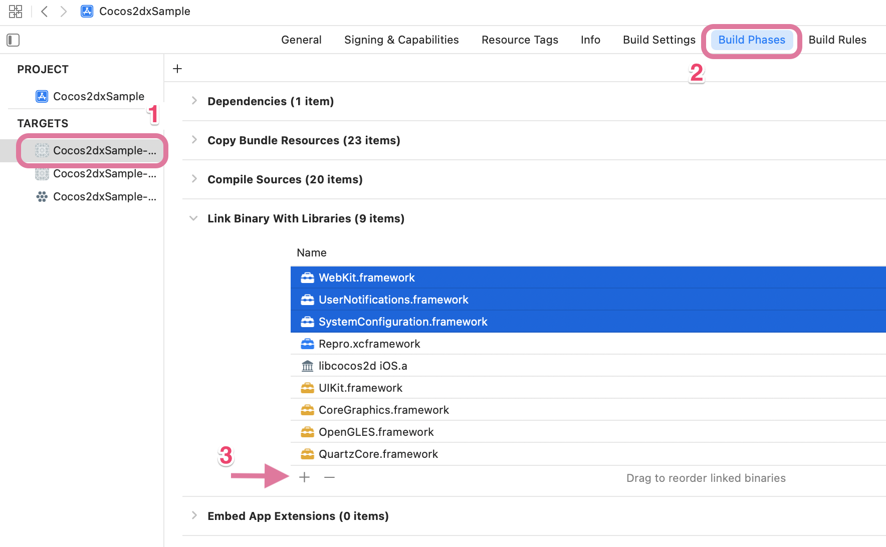 Add Frameworks